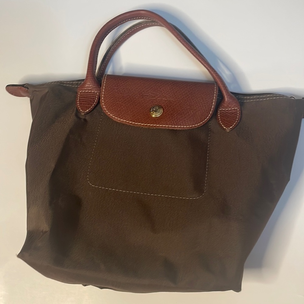 Miniature, Longchamp, handbag, olive green, small, Le Pliage, Top Handle